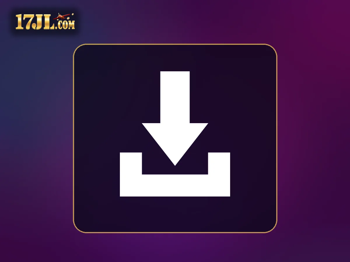 17JL app download visual featuring Large download icon