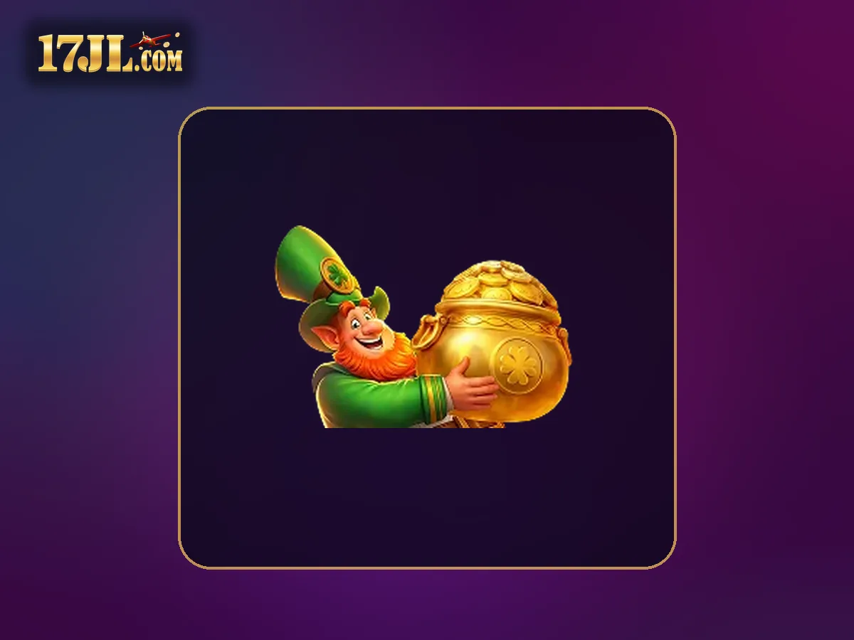 17JL promotions visual featuring Lucky leprechaun and gold pot decoration